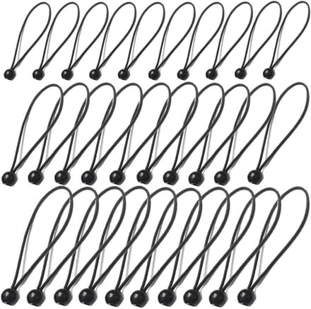30 Stuks Bungee Cords - 6", 8" en 10" Elastische Spanbanden voor Camping, Tenten en Vervoer van Lading