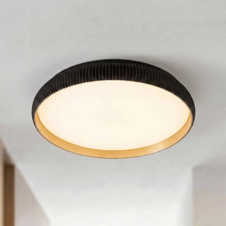 Lindby LED plafondlamp Jovian, zwart, Ø 40 cm, CCT, dimbaar