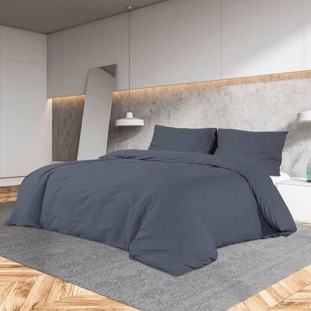 vidaXL - Dekbedovertrekset - lichtgewicht - 155x220 - cm - microvezel - antraciet