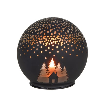 Bol zwart stippen led Ø10x9cm