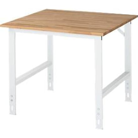 RAU werktafel, beuken blad, B 1000 x D 1000 x H 760-1080 mm