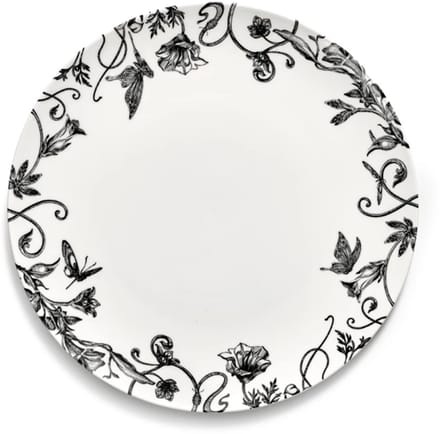 Serax Tomorrowland Unity Floral Fantasy plat bord D23.5cm zwart / wit