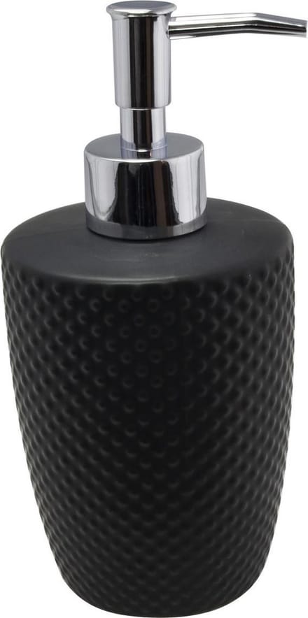 Svenska Living Zeeppompje/dispenser - zwart - keramiek - 400 ml - navulbaar - keuken/toilet/badkamer