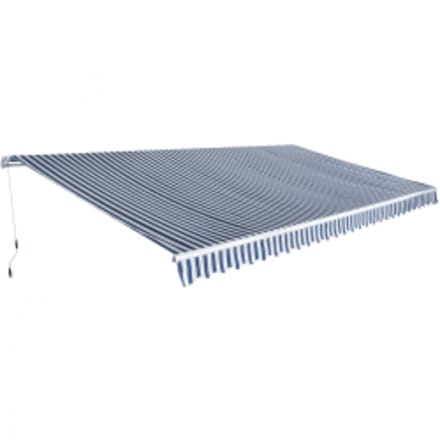 vidaXL - Luifel - handmatig - uittrekbaar - 600 - cm - blauw/wit