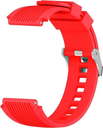 Geschikt voor Samsung Galaxy Watch (46MM) Siliconen Bandje Vertical Stripe |Rood / Red | One Size
