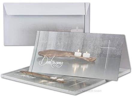Condoleancekaarten Set - Dubbele Kaart met Envelop DIN Lang - 50 Stuks