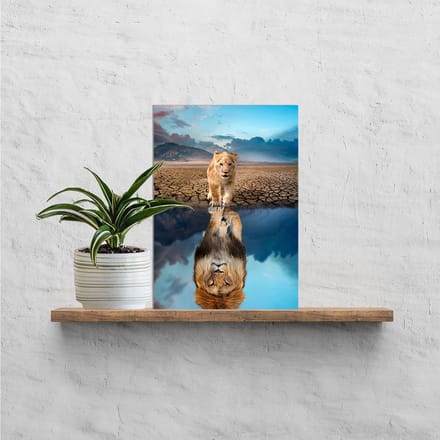 Plexiglas ‘Welpje & Leeuw’ - A4 - MajesticAlly