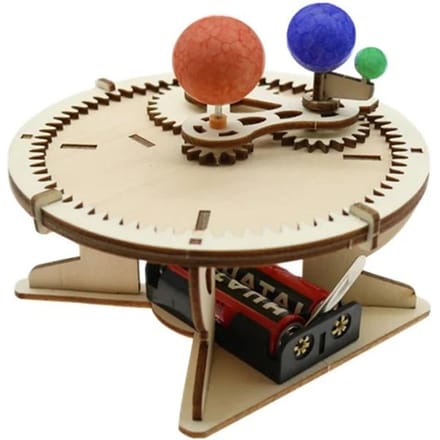 Modèle du Système Solaire Terre Lune Soleil Trisphère Jouets Scientifiques DIY pour Enfants Kit d'Expérience Scientifique Éducatif G09 beige
