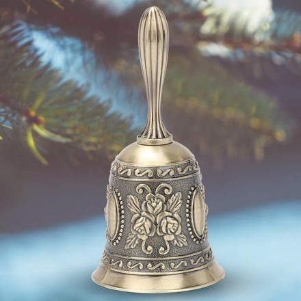 Handbel Vintage - Dinerbel Servicibel - Service Oproepen - Zinklegering Metaal - 10x4.8 cm - Brons