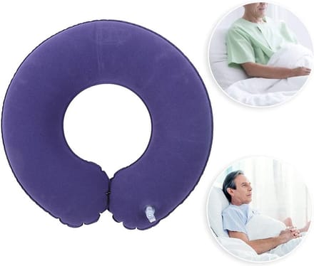 stoelkussen - Opblaasbaar stoelkussen - blauw - Ringkussen - 45*40*11cm - Suède doek - Zitring - Wigkussen