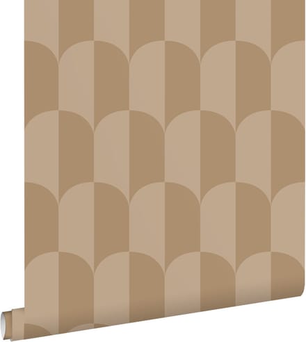 ESTAhome behang art deco bogen donker beige - 50 x 900 cm - 131233
