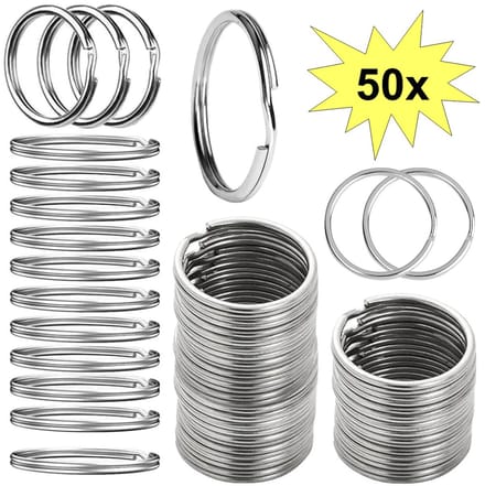 Fako Bijoux - Sleutelring - 30mm - Sleutelringen - RVS - Staal - Classic - Zilver - 50 Stuks
