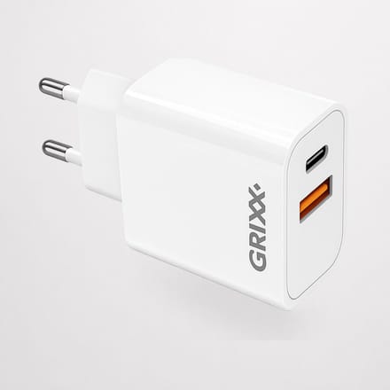 Grixx USB-C en USB-A adapter - Grixx - 20W Power Delivery - Wit