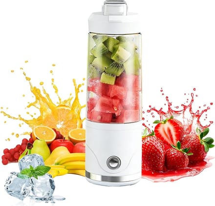 Draagbare Blender - Smoothie Maker - Verse Drankjes Maken - 6 RVS Bladen - 650ml - Wit