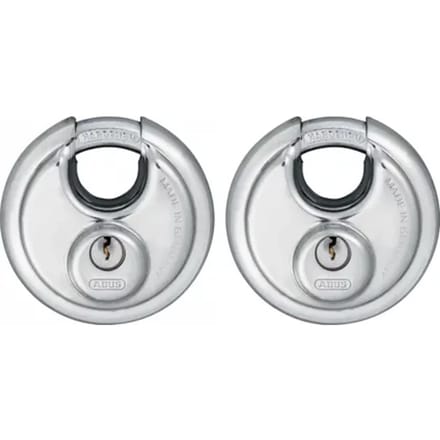 Abus Discusslot Met Sleutel Tkdi26/70 - Rvs Hoge Veiligheid Waterbestendig - Diameter 70mm - Set Van 2 Stuks