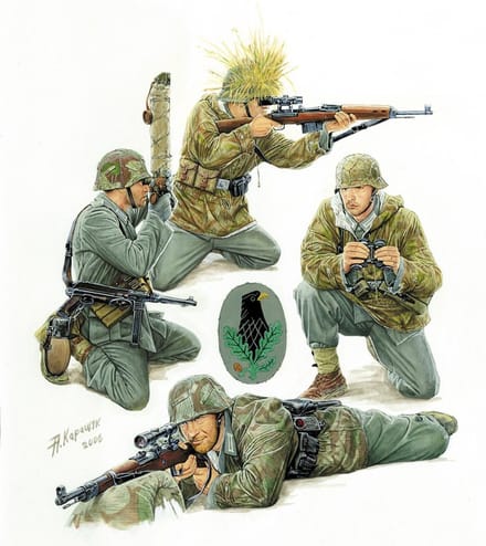 Zvezda Modelbouwpakket Militaire voertuigen - 3595 German Sniper Team WWII Plastic - 1:35 - Modelbouw
