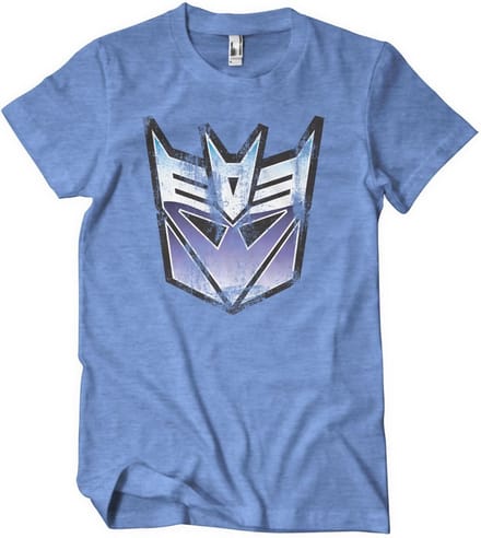 Transformers Distressed Decepticon Shield T-shirt Blauw/Heather