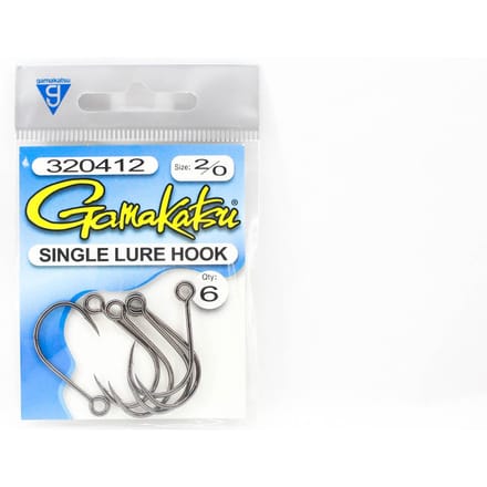 Gamakatsu Enkele Kunstaashaak Maat 2/0, 6 Per verpakking (4883) white
