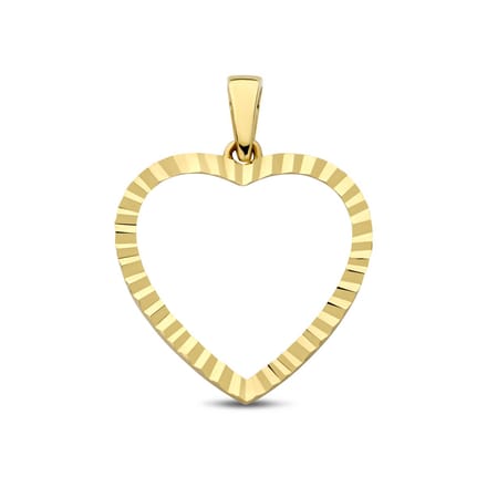 New Bling - 9NBG-0916 - 14K geelgouden Hanger – Hart Dia Cut – Dames Hanger