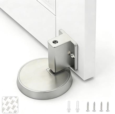 Deurstopper - Deurhouder Deurdemper - Muren Beschermen - Stille Buffer - 12x8x3 cm - Zilver