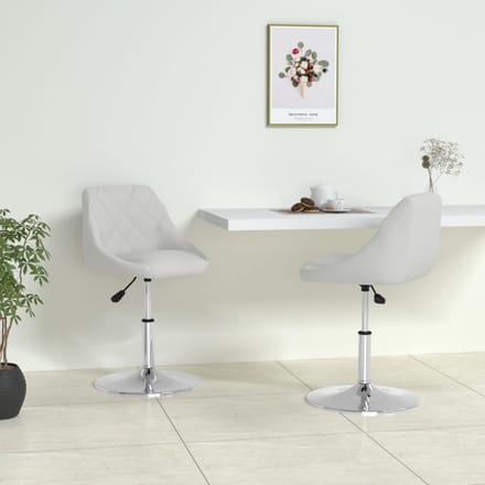 vidaXL - Eetkamerstoelen - 2 - st - kunstleer - wit