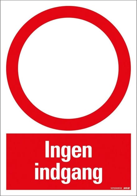 Pickup bord 23x33 cm Combinatie - INGEN INDGANG