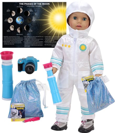 Sophia's Astronaut Outfit voor Modepop - 8 Stuks - Poppen Accessoires - Wit