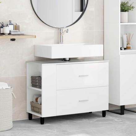 vidaXL - Badkamer - vaniteitsunit - Hoogglans - Wit - 80 - x - 35 - x - 60 - cm