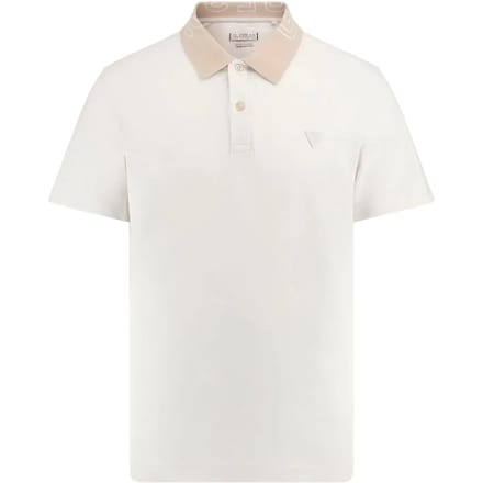 Short Sleeve Polo Tipped Collar Style - White Polo Shirts