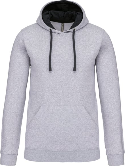 Kariban Hooded sweater met contrasterde capuchon K446 - Oxford Grey / Black - M