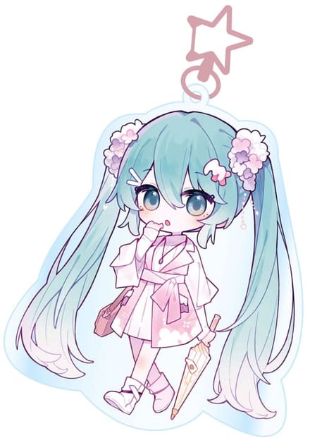Hatsune Miku Acrylic Keychain Kawaii Summer Time