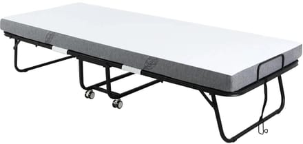 Linkforu – Opklapbaar Logeerbed – Mobiel Campingbed – Comfortabel Schuimmatras – Wit - 200×80×42,5cm