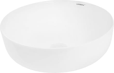Ronde wastafel zonder overloop Ø 40x13,5 cm wit keramiek LuxeBath
