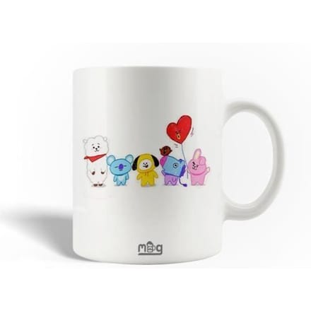 Mug en Céramique BTS Bangtan Sonyeondan BT21 Van Tata Chimmy Cooky Rj Koya Mang Et Shooky