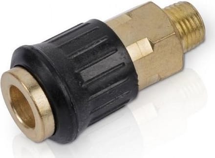 Powerplus POWAIR0254 Compressor koppelingen - Universele vrouwelijke buitendraad - Mannelijke schroefdraad 1/4" - 2stuks - Koper - Rubber greep