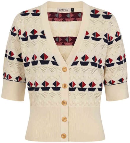 Banned - Kitty Sail Cardigan - S - Wit