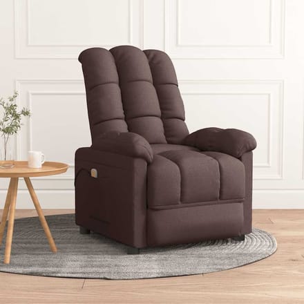 vidaXL Massagestoel stof donkerbruin