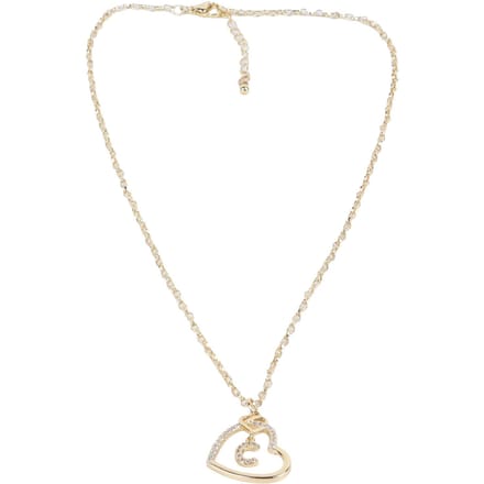 Strass Letter C Hanger Ketting Vrouwen Modieuze Koperen Hartvormige Hanger Ketting Sieraden white
