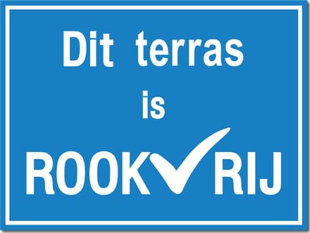 Rookvrij terras bord - Aluminium - 30 x 40 cm - Weerbestendig