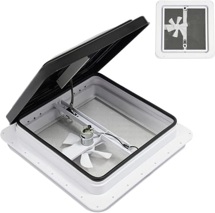 Dakluik Camper - Ventilatie Raam - Ventilatie Caravan - Anti-Muggen Scherm - 35 x 35 cm - Zwart Wit