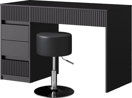 Vicco Omira Kaptafel – 120 cm met kruk Zwart