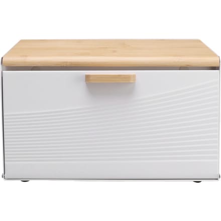 IJzeren Broodtrommel Trapeziumvormige Brood Opbergbakken met Klapdeksel Broodtrommel voor Keuken Restaurant L wit