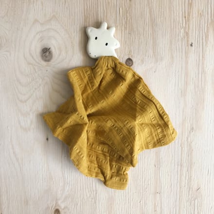 TIKIRI Knuffeldoekje - Giraf - 25X23Cm - Met Bijtring - 0 Jaar