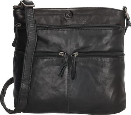 Hide & Stitches Paint Rock Crossbody Schoudertas - 100% Leder - Leren Dames Tas - Zwart