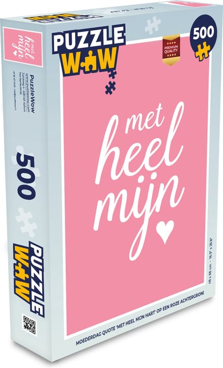 Puzzel Quotes - Moeder - Met heel mijn hart - Spreuken - Legpuzzel - Puzzel 500 stukjes