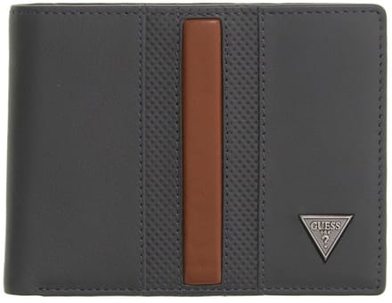 GUESS Leren portemonnee Torino Bifold Wallet Anthracite Grey donkergrijs