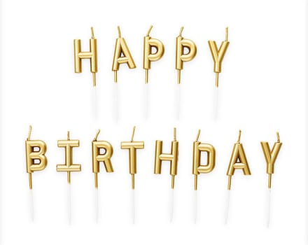 Wefiesta - Candle set 'Happy Birthday goud