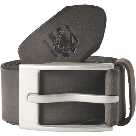Jan Vanderstorm herren Leren Riem - 115 - donkergrijs - Plus Size