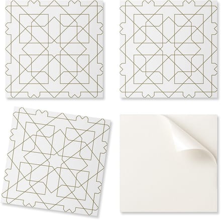 Set vinyltegels met geometrisch lijnpatroon, 4x50x50 cm
