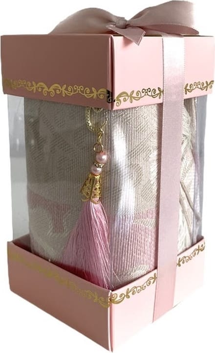 Geschenkset Roze met gebedskleed en Parel Tasbih